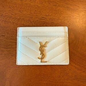 YSL White Card Holder